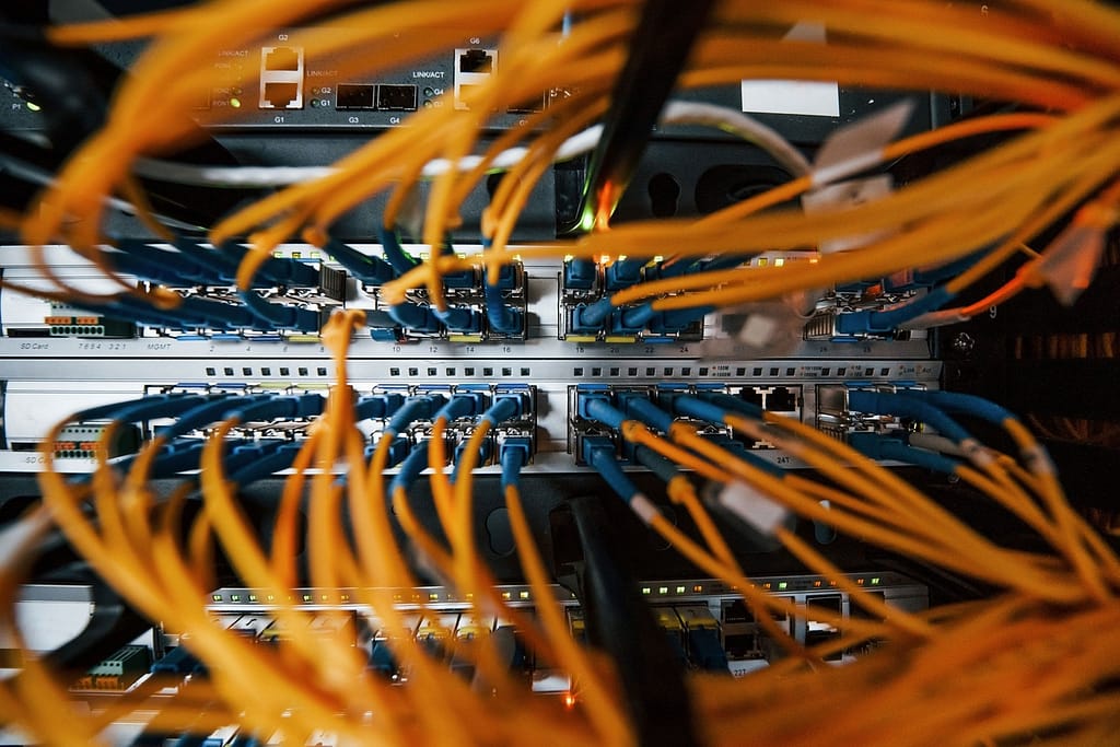 Organized wires on server farm